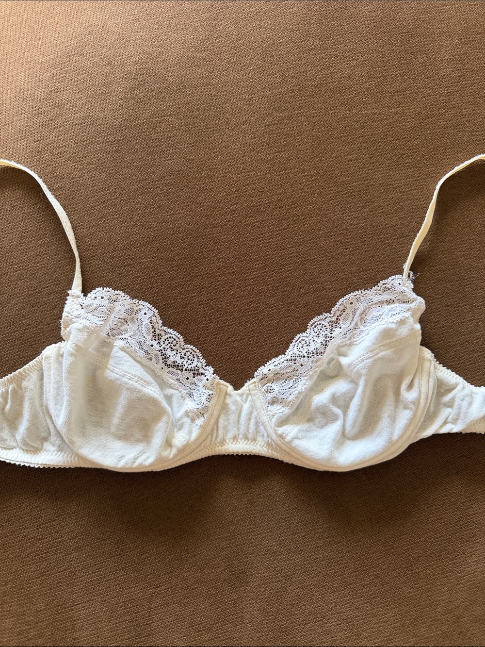 White Lace-Trim Bra